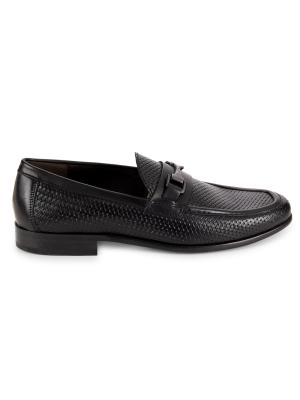 Saks Fifth Avenue Raffia-Woven Riding Bit Loafers on SALE  display picture 1