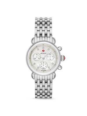 Michele CSX 36MM Stainless Steel & Diamond Link Bracelet  display picture 3