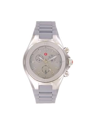 Michele Jellybean 38MM Stainless Steel & Silicone Chronograph