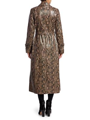 Frame Python-Embossed Leather Trench Coat on SALE | Saks OFF 5TH