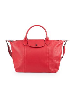 Longchamp Le Pliage Leather Top Handle Bag on SALE | Saks OFF 5TH