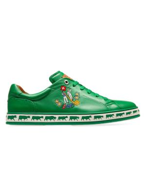 Bally Animals Anistern Low-Top Leather Sneakers on SALE  display picture 2