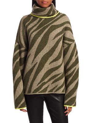 rag & bone Kiki Zebra-Print Funnel-Neck Sweater on SALE | Saks OFF 5TH