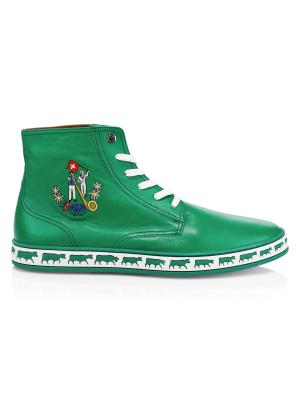 Bally Animals Alpistar Leather High-Top Sneakers on SALE  display picture 3