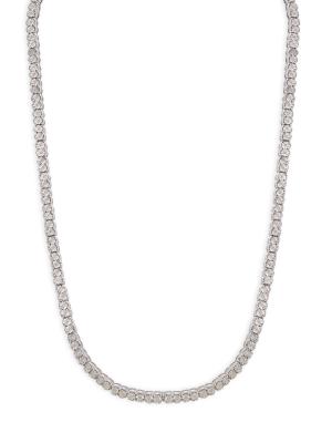 Sterling Silver & 0.47 TCW Diamond Tennis Necklace/17"