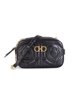Salvatore Ferragamo Quilted Gancini Small Bagpack Salvatore Ferragamo Calfskin Quilted Floral Print Gancini  main image 2