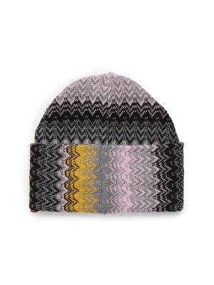 Missoni Wool Knit Beanie Hat, Small Missoni - Zig-zag knit beanie Missoni main image 2