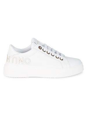 Valentino by Mario Valentino Alice Logo Leather Sneakers on SALE