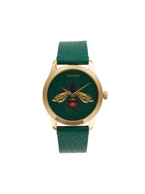 Gucci Stainless Steel & Leather Strap Bee Watch on SALE  display picture 1