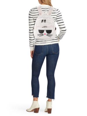 Karl Lagerfeld Paris Cat-Logo Textile Backpack on SALE 