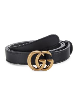 Gucci GG Marmont Thin Leather Belt on SALE | Saks OFF 5TH display picture 1