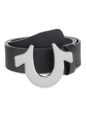 True Religion Botton Down Logo Horseshoe Buck Belt HORSESHOE BUCKLE BELT main image 3