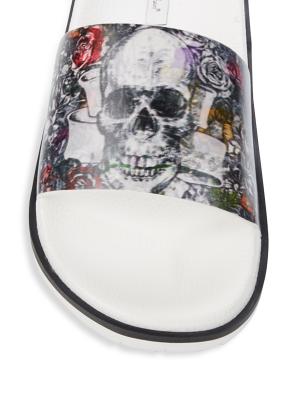 Robert Graham Whiteford Graphic Leather Slides on SALE  display picture 1