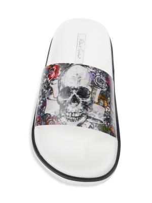 Robert Graham Whiteford Graphic Leather Slides on SALE  display picture 1
