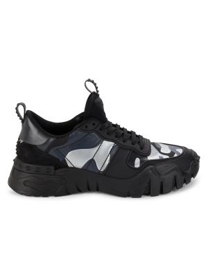 Valentino Garavani Camouflage Rockstud Sneakers on SALE  display picture 3