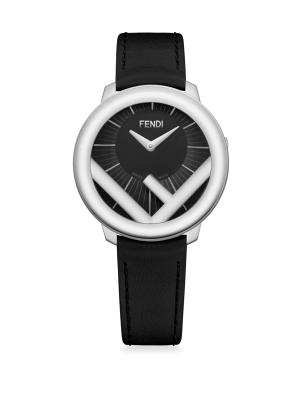 Fendi Run Away 36MM Stainless Steel Leather Strap Watch on  display picture 3