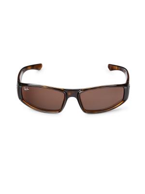 Ray-Ban RB4335 58MM Rectangular Wrap-Around Sunglasses on SALE