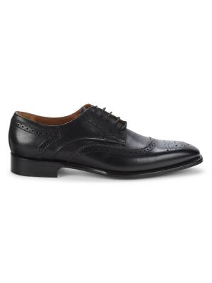Brunomagli  Black Leather Oxford Laced Brogue Detailed Made in Italy Size 9.5 Bruno Magli Zurigo Brogue Leather Oxford Men main image 3