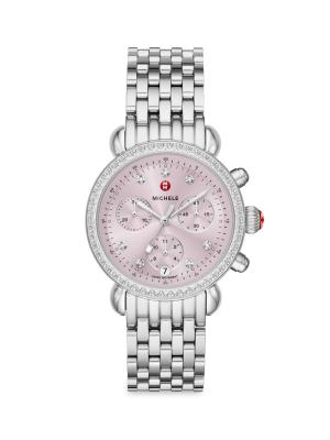 Michele 36MM Stainless Steel & Diamond Bracelet Watch on 