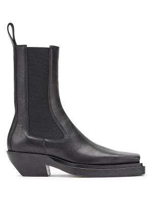 Bottega Veneta Lean Square-Toe Leather Chelsea Boots on SALE