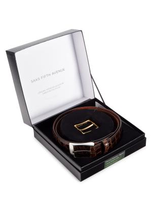 Saks Fifth Avenue Genuine Alligator Leather Lined Belt on  display picture 1