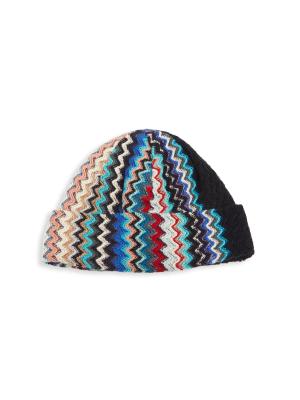 Missoni Pastel Multicolor Zig-zag Beanie Hat ~ M Women main image 4