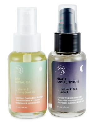 No. 3 Beauty 2-Piece Day Facial Oil & Night Facial Serum Set on