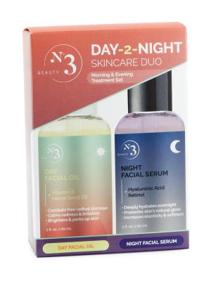 No. 3 Beauty 2-Piece Day Facial Oil & Night Facial Serum Set on