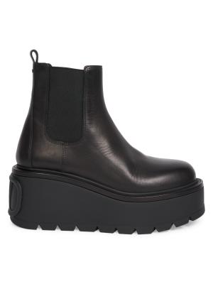 Valentino Garavani Uniqueform Lug-Sole Leather Platform Chelsea