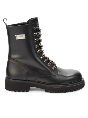 Just cavalli men leather round toe combat boots Shop Leather Combat Boots on Sale at BeyondStyle – Get 84  main image 2