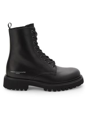 John Galliano Leather Combat Boots on SALE | Saks OFF 5TH