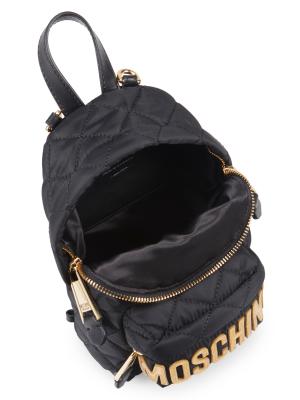 COPY - MOSCHINO MINI QUILTED BACKPACK MOSCHINO - Crystal Logo Mini Backpack Moschino main image 2