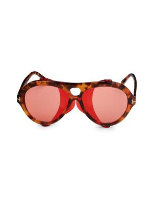 TOM FORD ​Neughman 60MM Faux Tortoise Pilot Sunglasses on  display picture 1