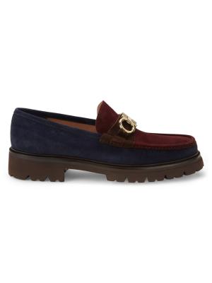 Gancini Suede Chunky Loafers display picture 1