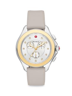 Michele Cape Two Tone Stainless Steel & 0.05 TCW Clear Topaz  display picture 2