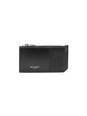 Saint Laurent Leather Card Holder on SALE | Saks OFF 5TH