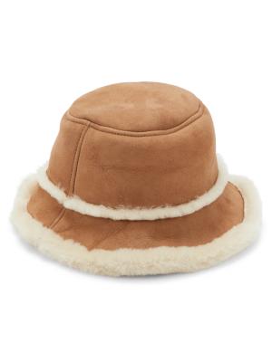 { Ugg hat } Bucket Hat in Brown Chestnut Shearling Teddy Chestnut - Winter UGG Sherpa Bucket Hat – Will & Bear  main image 3