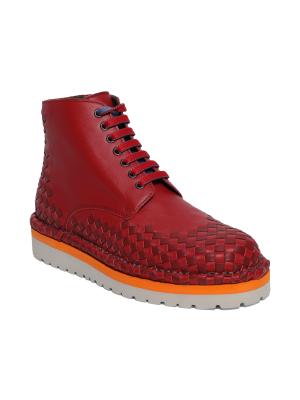 Bottega Veneta Intrecciato Woven Leather Boots on SALE  display picture 1