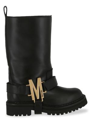 Moschino Lug Sole Leather Biker Boots on SALE | Saks OFF 5TH