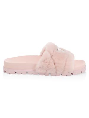 Prada Shearling Fur Slides on SALE | Saks OFF 5TH display picture 1