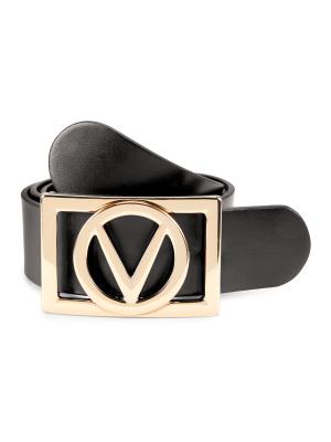 Valentino by Mario Valentino Dolly Logo Buckle Leather Belt 