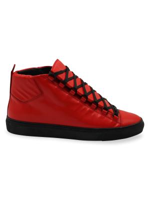 Balenciaga Balenciaga Arena High Top Sneakers In Red/Black  display picture 3
