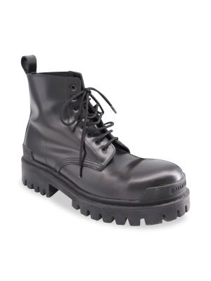 Balenciaga Balenciaga Strike Combat Boots In Black Leather Boots