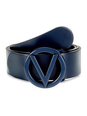 Valentino by Mario Valentino ​Tonal V Logo Leather Belt on  display picture 2