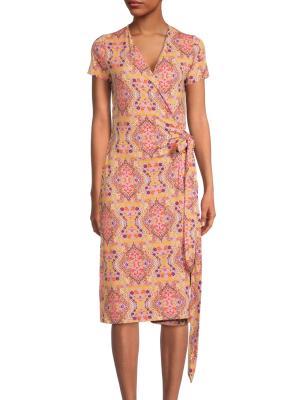 Jersey Wrap Knee Length Dress