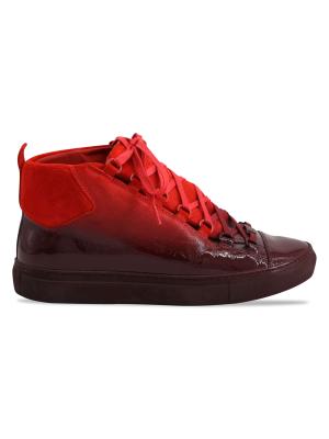 Balenciaga Ombre Arena High-Top In Red Leather Athletic  display picture 1