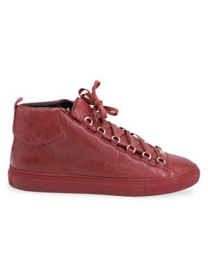 Balenciaga Balenciaga Arena High-Top Sneakers In Burgundy  display picture 1