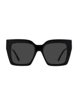 Jimmy Choo Eleni 35MM Square Sunglasses Jimmy Choo Eleni/G/S 1EI Black Pattern Grey 53 main image 2