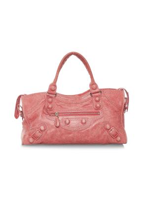 Balenciaga Motocross City Giant Brogue Leather Shoulder Bag on