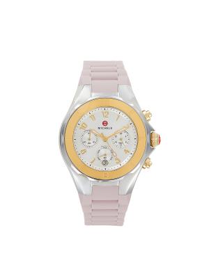 Michele Jelly Bean 38MM Two Tone Stainless Steel & Silicone 